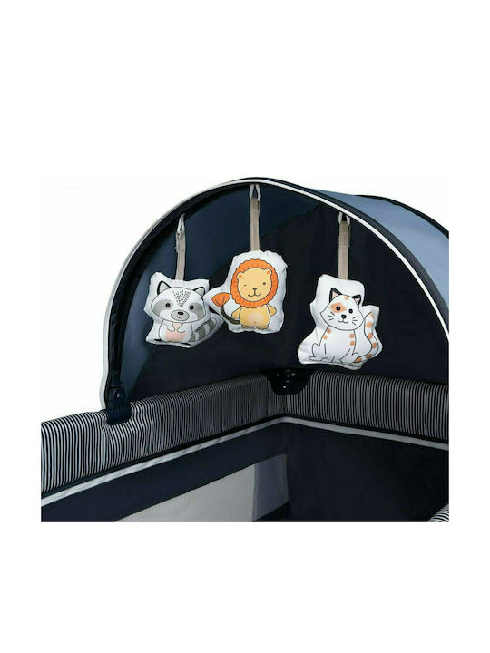 Lionelo Sven Plus Playpen 2 Levels with Changing Table & Mattress Navy Blue 127x65cm