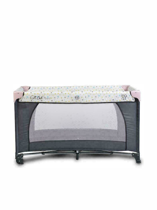 Moni Star Duo Παρκοκρέβατο Pink 120x60cm