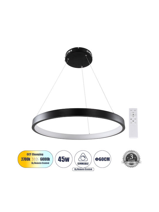 GloboStar Nemesis Pendant Light Black 60x60cm
