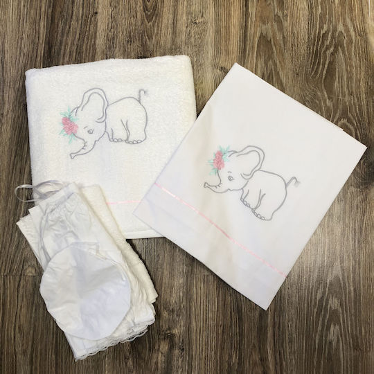 Mouchtaris Collection Комплект Кръщелни Ризи Elephant Бели 3 Бройки