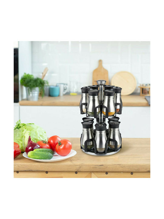 Relaxdays Кутии за подправки Неръждаеми на Въртяща се Основа