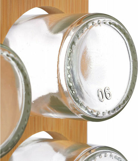 Relaxdays Glass Tabletop Rotating Spice Rack Brown 32pcs