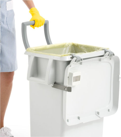 TTS Cleaning Wooden Wheeled Waste Bin 70lt Gray