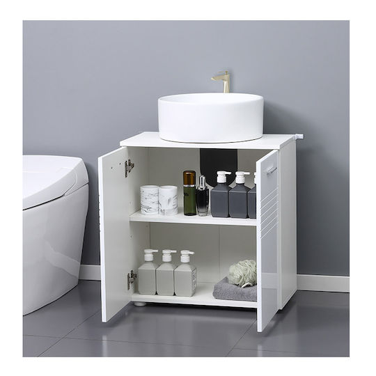 Kleankin 834-375 Πάγκος χωρίς Νιπτήρα Μ60xΒ30xΥ62.5cm Λευκός