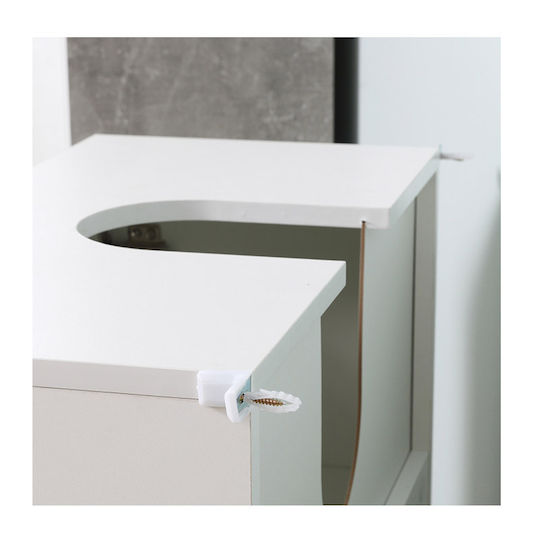 Kleankin 834-375 Πάγκος χωρίς Νιπτήρα Μ60xΒ30xΥ62.5cm Λευκός