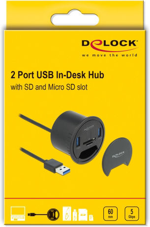 DeLock Hub 2 Θυρών USB 3.2 με σύνδεση USB-A