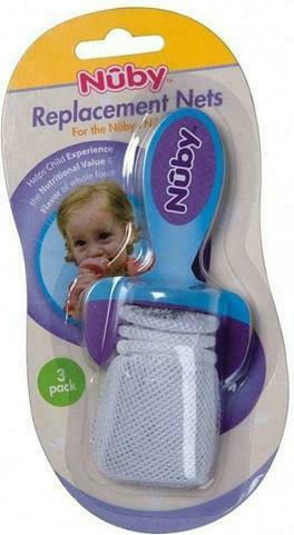 Nuby Fabric Baby Food Accessory Nibbler for 10+ months 3pcs White