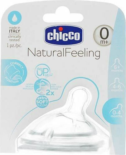 Chicco Natural Feeling Silicone Baby Bottle Teat Slow Flow for 0+ months