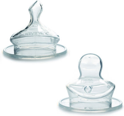 Suavinex Baby Bottle Teat of Silicone Medium Flow for 6+ months 2τμχ