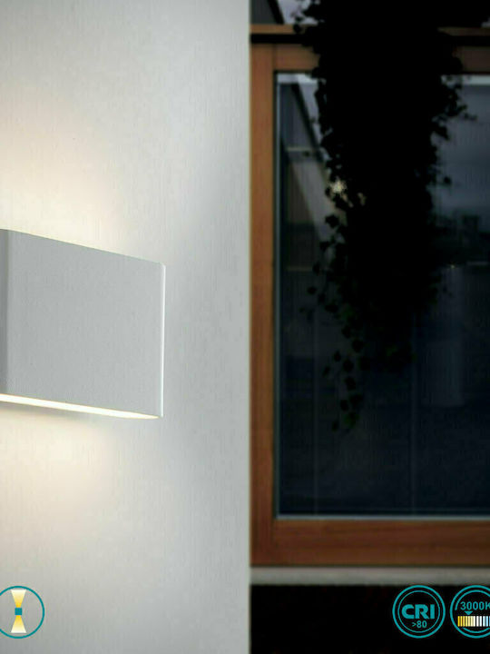 Fan Europe Gamma Wandmontierte Außen-Deckenleuchte LED IP54 5W mit Warmweiß Licht Doppelstrahl 17x9x4εκ.