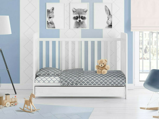 Dimcol Baby Bettlaken Windows Grau 120x160cm