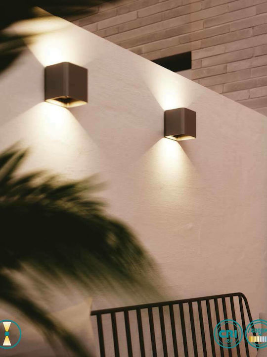 Fan Europe Biome Wandmontierte Außen-Deckenleuchte LED IP54 7W mit Natürliches Weiß Licht Doppelstrahl 11x11x9.5εκ.