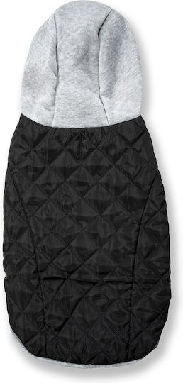 Glee Black Fleece / Waterproof Dog Coat with Hood with 45cm Back Length