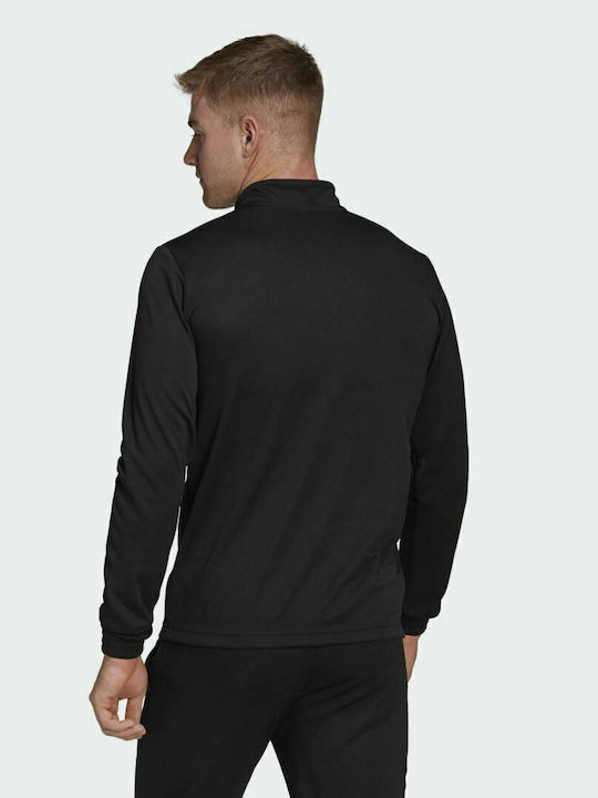 Adidas Entrada 22 Herren Sportliches Langarmshirt Ausschnitt mit Reißverschluss Schwarz