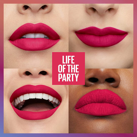 Maybelline Super Stay Matte Ink Birthday Edition Дълготраен Течен Червило Мат 390 парти за живота 5мл