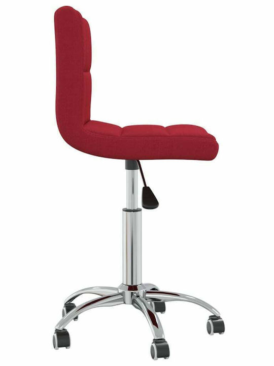 Swivel Visitor Chair with Wheels Μπορντό 40x47x74.5cm