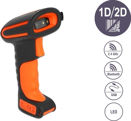 DeLock Handheld Scanner Wireless with 2D and QR Barcode Reading Capability