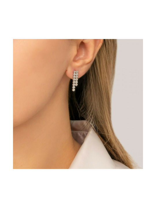 Excite-Fashion Earrings Dangling made of Silver with Stones