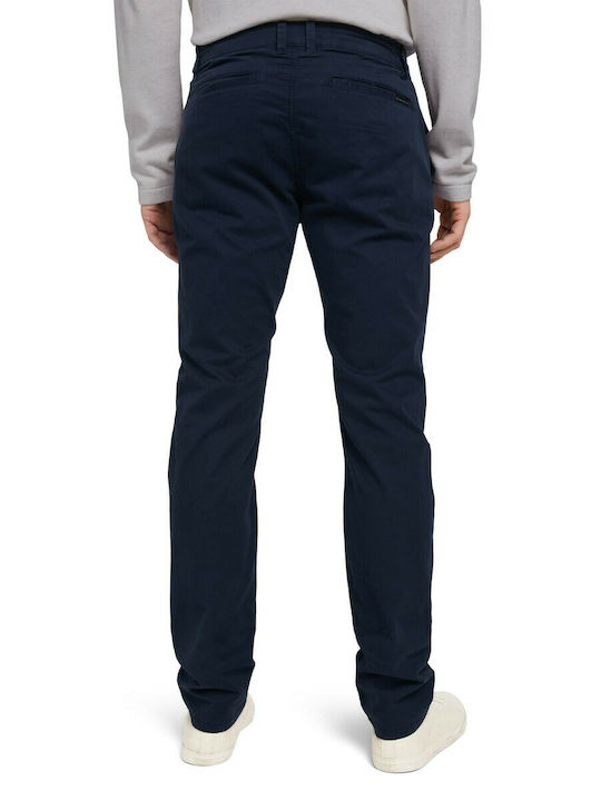 Tom Tailor Men's Trousers Chino Elastic in Regular Fit Navy Blue