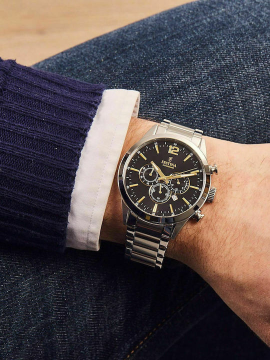 Festina Watch Battery with Metal Bracelet