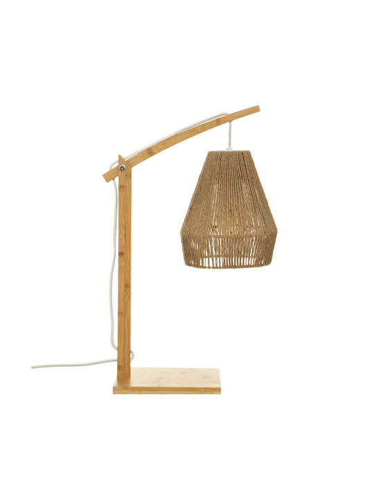 Atmosphera Palm Wood Table Lamp for Socket E27 with Brown Shade and Base