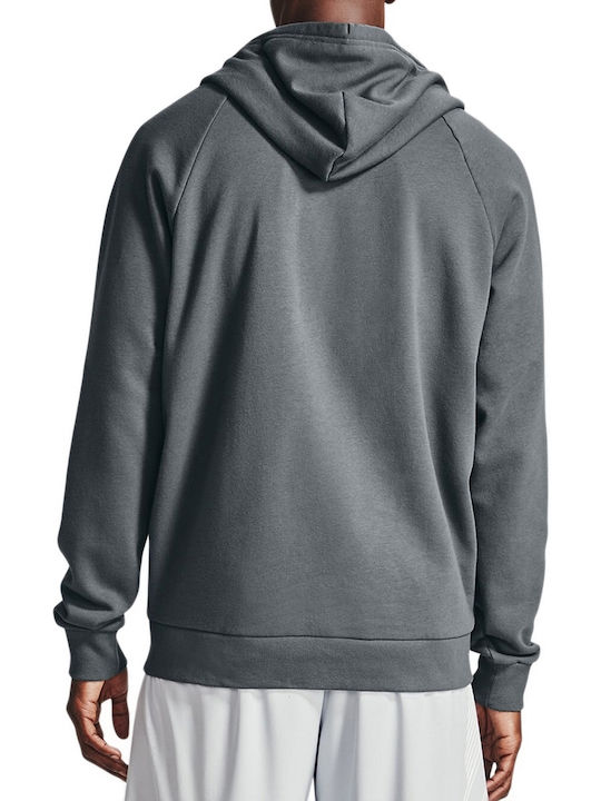 Under Armour Rival Men's Sweatshirt Jacket with Hood and Pockets Gray