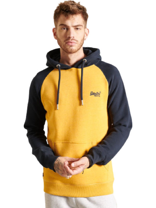 Ovin Vintage Sweatshirt with Hood Yellow