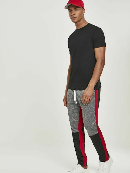 Color Block Jogginghose Glänzend ohne Gummizug Schwarz