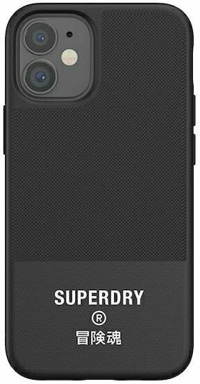 Superdry Molded Canvas Umschlag Rückseite Silikon / Stoff Schwarz (iPhone 12 mini)