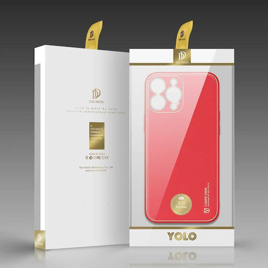 Dux Ducis Yolo Elegant Back Cover Synthetic Leather Red (iPhone 13 Pro Max)