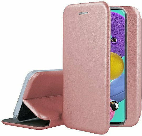 Forcell Elegance Book Δερματίνης Ροζ Χρυσό (Galaxy A51)
