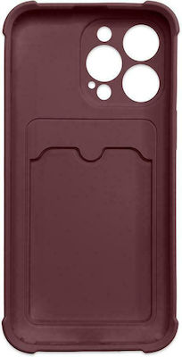 Hurtel Card Armor Silicone Back Cover Durable Raspberry (iPhone 13 Pro Max)