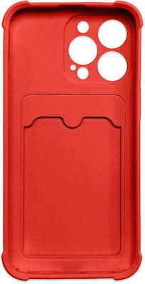 Hurtel Card Armor Silicone Back Cover Durable Red (iPhone 13 Pro)