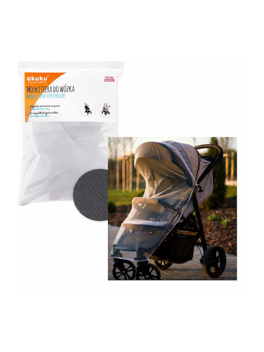 Akuku Mosquito Net for Stroller Tulle A0446 with Elastic Black 95x60cm