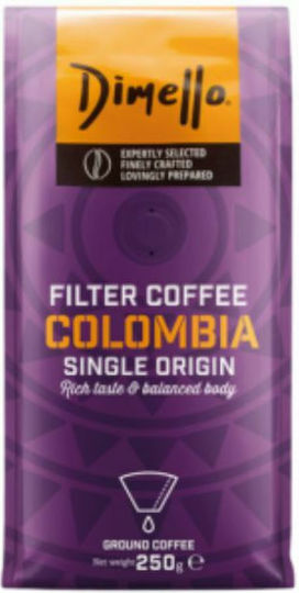 Dimello Filter Coffee Arabica Colombia Ground 250gr