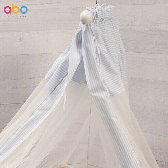 abo Mosquito Net Crib Tulle M.8081.500 with Support Base Light Blue 510x180cm