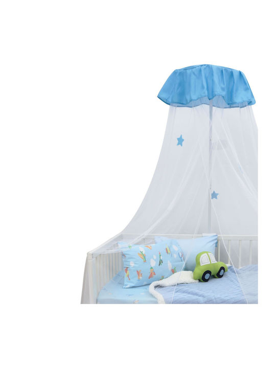 Das Home Mückennetz Kinderbett Relax aus Tüll 600022206443 mit Stützfuß Hellblau 500x200cm