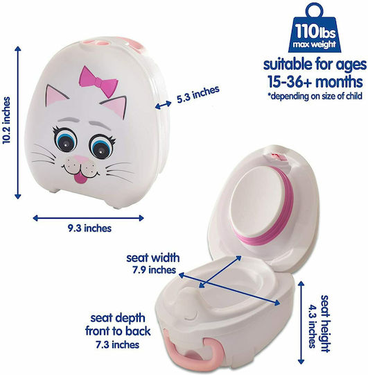 My Carry Potty Φορητό Γιο Γιο Cat με Καπάκι Ροζ έως 50kg