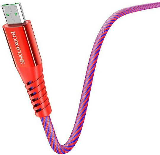 Borofone BU13 Craft Braided USB 2.0 to micro USB Cable Κόκκινο 1.2m