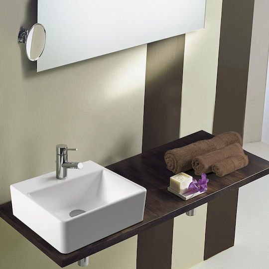 Serel Tetra Надеждна мивка Порцелан 40x35x14см Бял