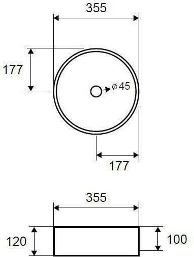 Karag LT3134 Επικαθήμενος Νιπτήρας Πορσελάνης 35.5x35.5x12cm White Matt
