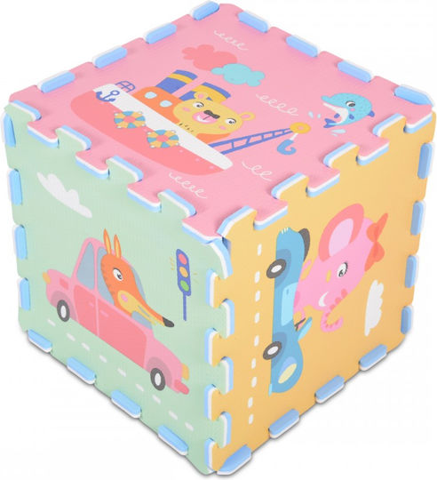 Moni Interactive Floor Puzzle Transportation 3087 with Animals 9 Pieces