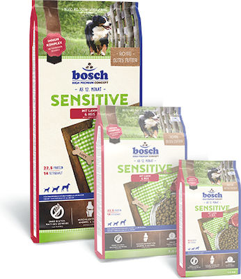 Bosch Petfood Concepts Sensitive 15kg Ξηρά Τροφή χωρίς Γλουτένη για Ενήλικους Σκύλους με Ρύζι και Αρνί