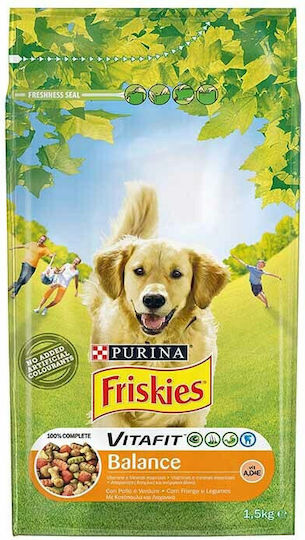 Friskies Friskies Vitafit Balance 1.5kg Dry Food for Adult Dogs with Chicken and Vegetables