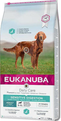 Eukanuba Daily Care Sensitive Digestion 12kg Ξηρά Τροφή για Ενήλικους Σκύλους με Γαλοπούλα, Κοτόπουλο και Ρύζι