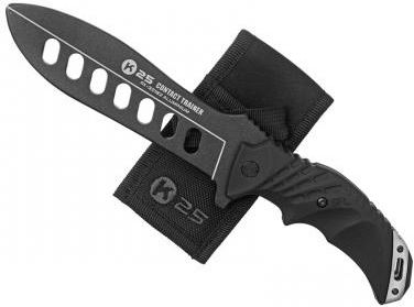 K25 Pocket Knife Educational Black in Sheath