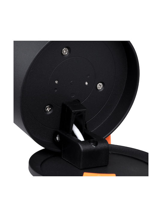 GloboStar Omega Round Metallic Recessed Spot with Integrated LED and Natural White Light Black 10x10cm. 1pcs