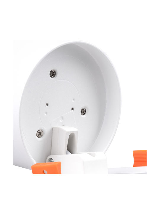 GloboStar Omega Rund Metallisch Einbau Spot mit integriertem LED und Natürliches Weißes Licht Weiß 10x10cm. 1Stück