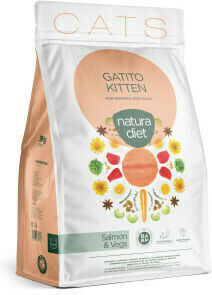 Dingonatura Natura Diet Kitten Dry Food for Juvenile Cats with Salmon / Vegetables 3kg