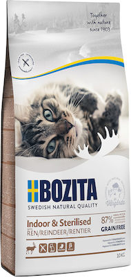 Bozita Indoor & Sterilised Dry Food for Neutered Cats with Reindeer 10kg